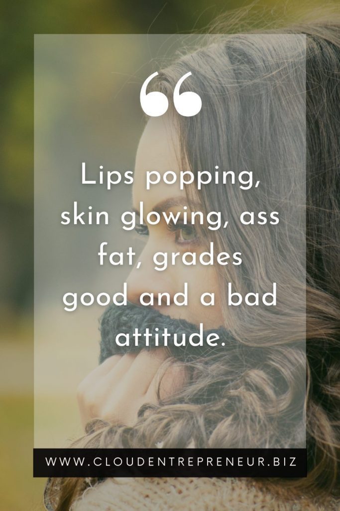 attitude caption for girls