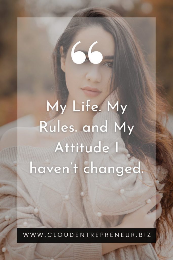 caption for girls attitude